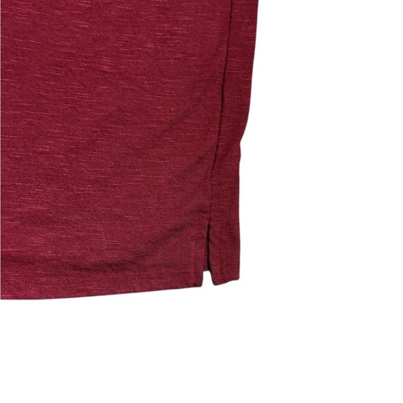 Sonoma Maroon v neck short sleeved dress with pattern at top around trim medium - Picture 2 of 5